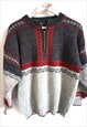 Vintage Norwegian Sweater Jumper Cardigan Wool Pullover