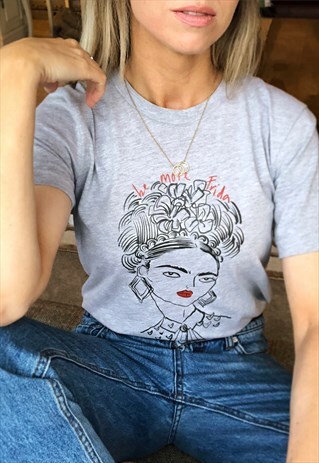 BE MORE FRIDA T SHIRT IN GREY