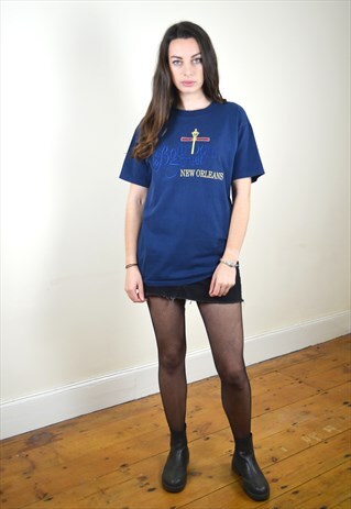 1990S VINTAGE NAVY BLUE NEW ORLEANS T SHIRT