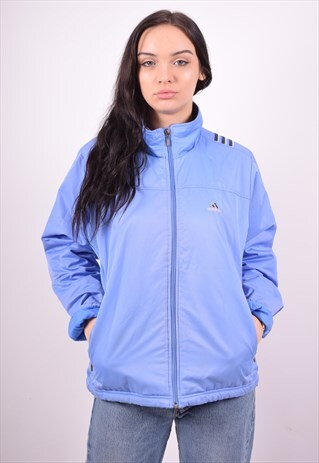 ADIDAS WOMENS VINTAGE JACKET MEDIUM BLUE 90'S