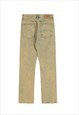  KHAKI WASHED DENIM JEANS PANTS TROUSERS