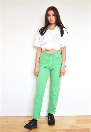 VTG VERSACE SPORT GREEN HIGH WAISTED MOM JEANS