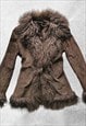 VINTAGE PENNY LANE FAUX FUR SUEDE COAT