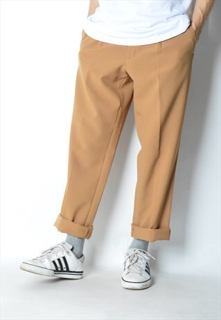 VINTAGE 90S CAMEL BROWN MINIMALIST PANTS