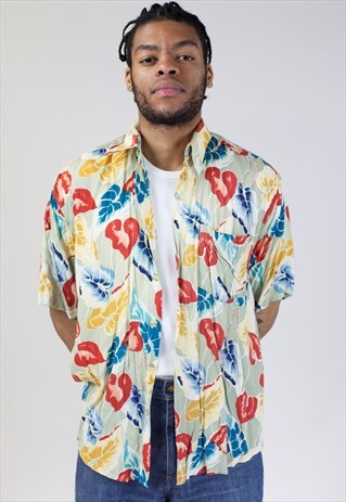 VINTAGE 90S HAWAIIEN PATTERNED SHIRT