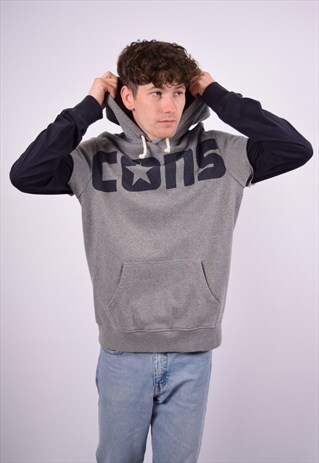 VINTAGE CONVERSE HOODIE JUMPER GREY