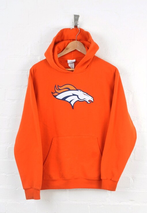 Denver Broncos Antigua Victory Pullover Hoodie - Orange Size: Large