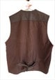 VINTAGE BROWN LEATHER VEST BIKER ROCKER TOP CLASSIC