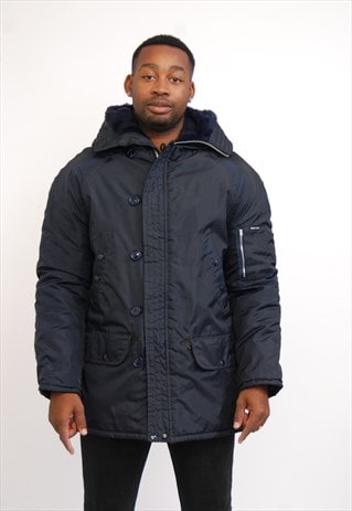VINTAGE NAVY PARKA COAT