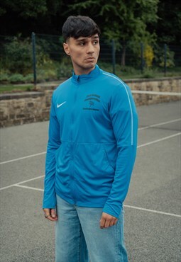 Unisex Vintage Nike Dri-Fit Blue Football Track Jacket