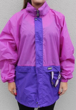 VINTAGE K-WAY WINDBREAKER JACKET WOMEN'S LARGE MEN'S SMALL