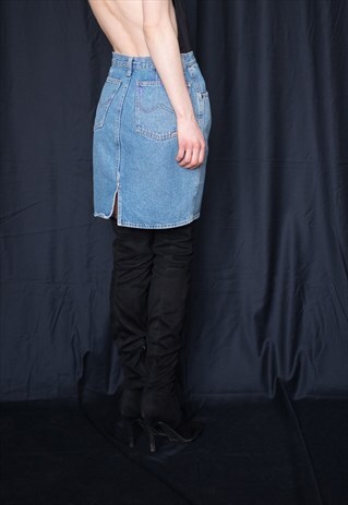 BENETTON 90'S GRUNGE DENIM SKIRT