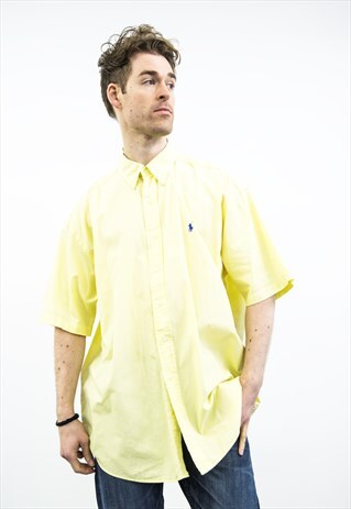 RALPH LAUREN VINTAGE 1990S YELLOW SHORT-SLEEVED SHIRT
