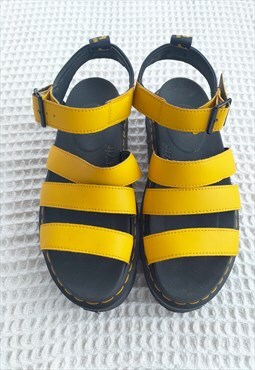Dr Marten Blaire Yellow Platform Sandals UK7
