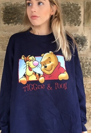 VINTAGE DISNEY TIGGER & POOH SWEATSHIRT OVERSIZED LARGE