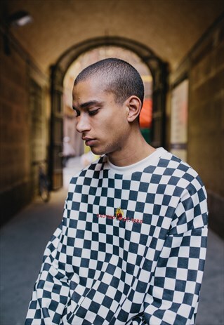 CHECK 'FIRE ROSE' SWEATSHIRT
