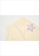 KEN SLOGAN BOARD SHORTS STAR PATCH SKATER PANTS IN BLACK