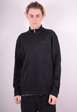 NIKE MENS VINTAGE TOP LONG SLEEVE LARGE BLACK 90'S