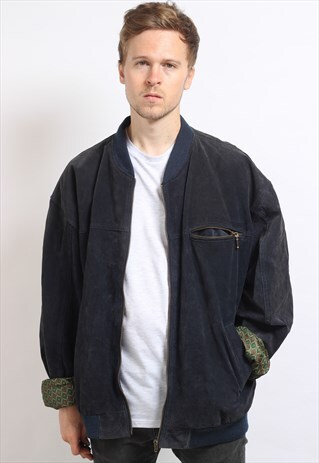 VINTAGE SUEDE OVERSIZED BOMBER JACKET