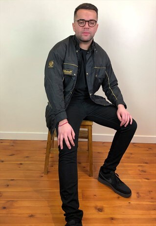 VINTAGE 90S BELSTAFF TRIALMASTER 500 JACKET BLACK XL