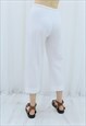 90S VINTAGE WHITE CULOTTES TROUSERS