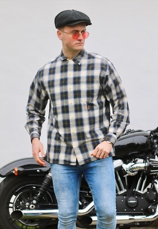 TOMMY HILFIGER USA PLAID CHECK TAB COLLAR VINTAGE SHIRT