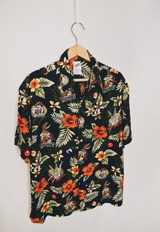 RARE VINTAGE 90S WARNER BROS CHARACTER HAWAIIAN SHIRT