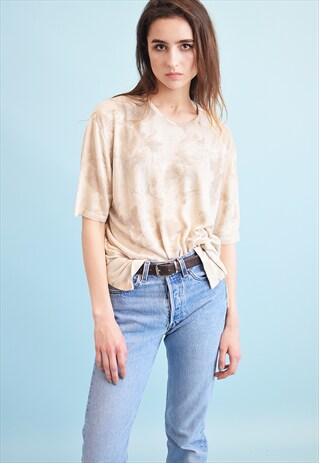 90'S RETRO PASTEL MONOCHROME OVERSIZED MOMS TOP BLOUSE