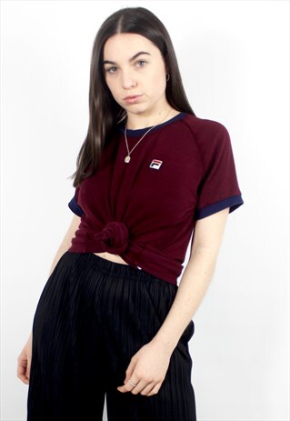 90'S RETRO BURGUNDY SMALL LOGO T-SHIRT