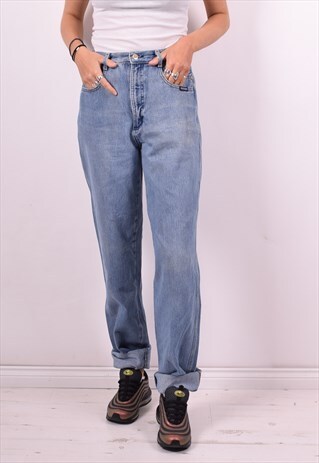 WOMENS VINTAGE JEANS W26 L34 BLUE 90'S
