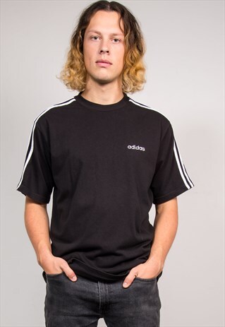 90'S VINTAGE ADIDAS BLACK WHITE CONTRAST T-SHIRT