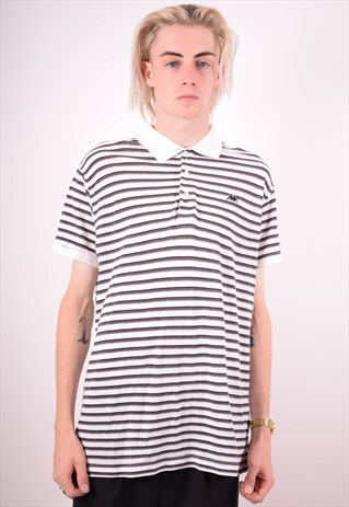 KAPPA MENS VINTAGE POLO SHIRT XXL WHITE STRIPES 90S