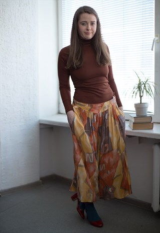VINTAGE 80'S ORANGE PATTERNED CULOTTES