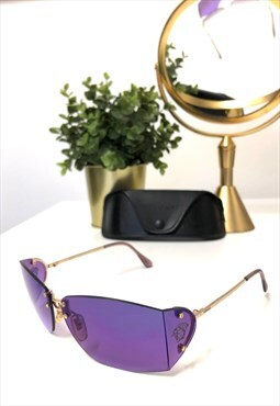 Gianni Versace MOD X85 Rimless Purple Medusa Sunglasses 