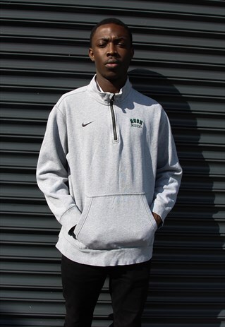 VINTAGE NIKE HALF ZIP SWEATSHIRT GREY