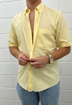 Vintage Yellow Burberry Short Sleeve Shirt
