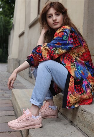 VINTAGE 80'S ABSTRACT PRINT RAINBOW BLAZER JACKET
