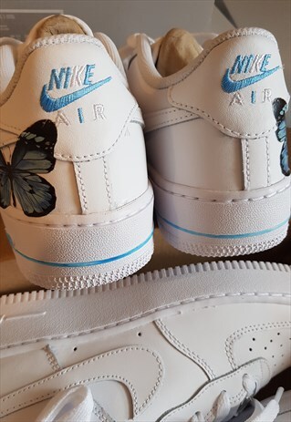 BLUE MONARCH BUTTERFLY CUSTOM NIKE AIR FORCE 1 KENDYKICKS