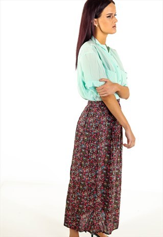 VINTAGE FLORAL MAXI SKIRT ACSK45