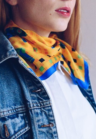 VINTAGE 80S FALL PATERN SCARF