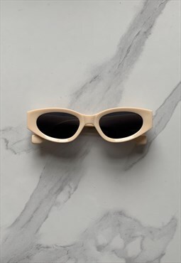BOO DESIGNED Cream Retro Inspired Sunglasses