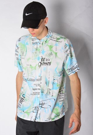 VINTAGE 80S UNISEX ABSTRACT GRAPHIC SHIRT
