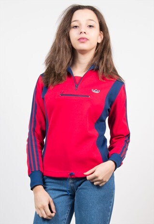 VINTAGE 80'S ADIDAS HALF ZIP TRACKSUIT JACKET