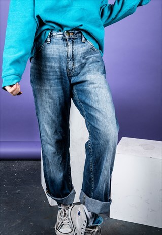 VINTAGE LEE MOM JEANS IN BLUE DENIM