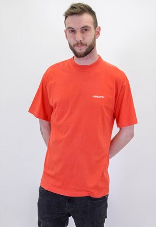 VINTAGE ADIDAS T-SHIRT IN ORANGE XL