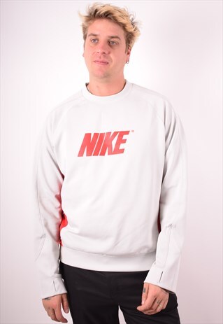 NIKE MENS VINTAGE SWEATSHIRT JUMPER LARGE GREY 90S