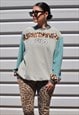 Y2K vintage reworked Fila spell out leopard sage sweatshirt