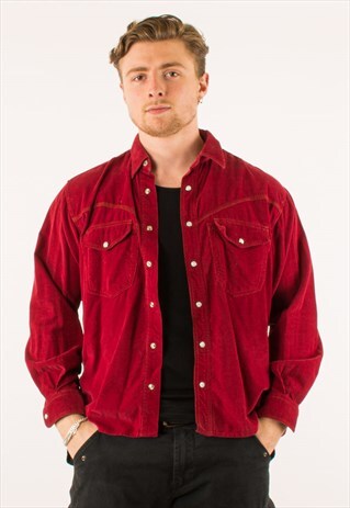 VINTAGE RED CORDUROY SHIRT