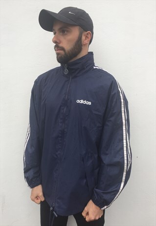 VINTAGE ADIDAS NAVY RAIN JACKET