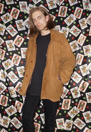 VINTAGE 80'S BROWN LINED SUEDE JACKET
